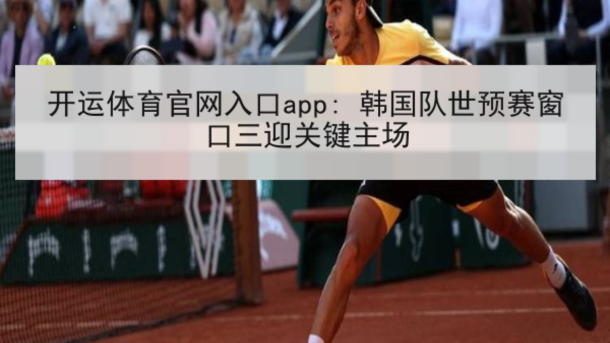 开运体育官网入口app: 韩国队世预赛窗口三迎关键主场